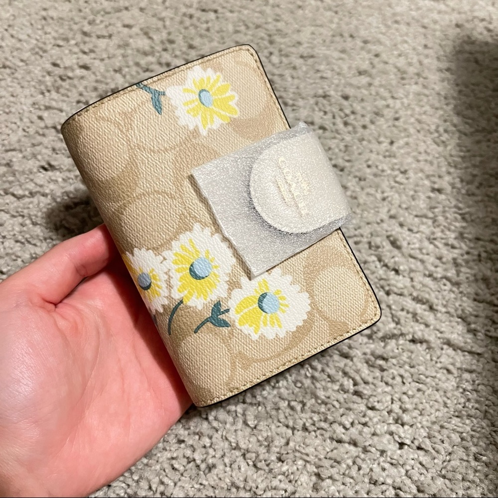Coach Cream Wallet with Floral Design